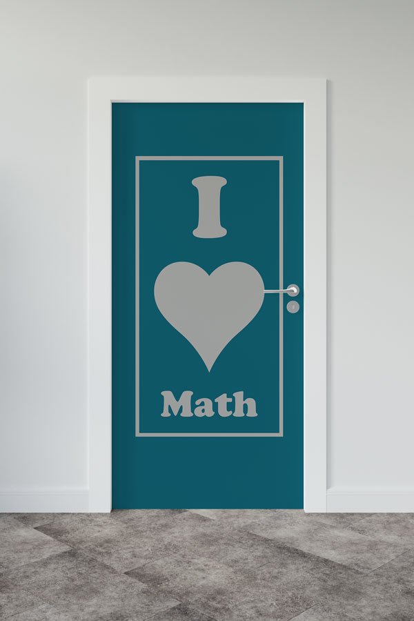 "I Love Math" Temalı Matematik Sınıfı Kapı Giydirme 8573