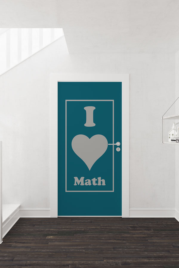 "I Love Math" Temalı Matematik Sınıfı Kapı Giydirme 8573