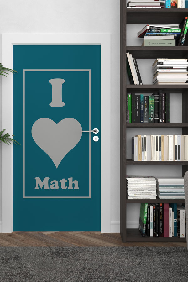 "I Love Math" Temalı Matematik Sınıfı Kapı Giydirme 8573