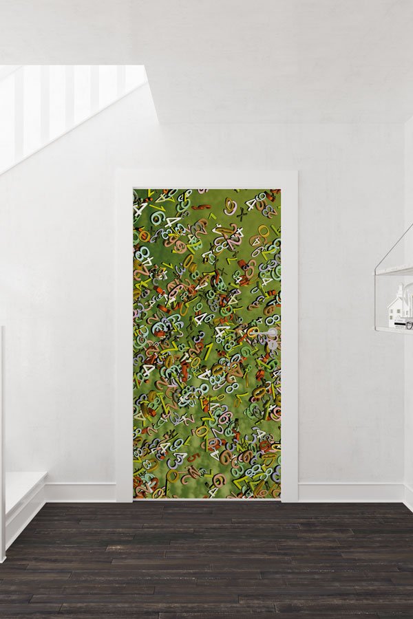 Sayılar ve Rakamlar Desenli Kapı Giydirme 8588