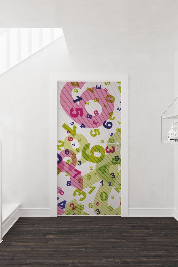 Renkli Rakamlar Kapı Giydirme 8589