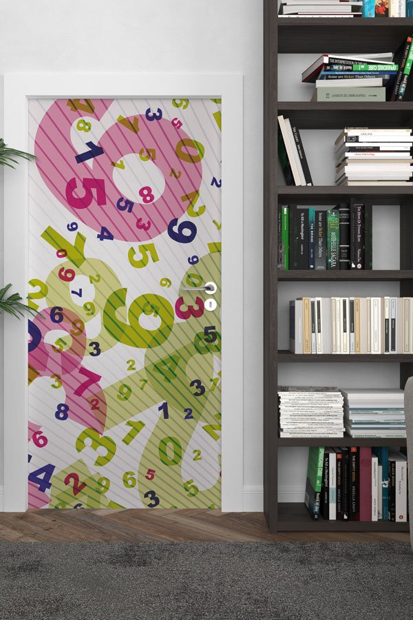Renkli Rakamlar Kapı Giydirme 8589