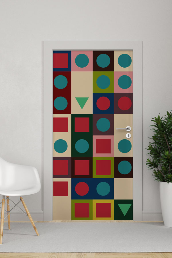 math-class-door-design-8597-0 Geometrik Şekiller Mozaik Kapı Giydirme 8597