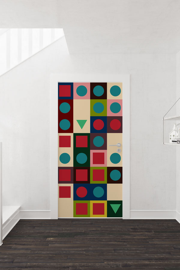 math-class-door-design-8597-01 Geometrik Şekiller Mozaik Kapı Giydirme 8597