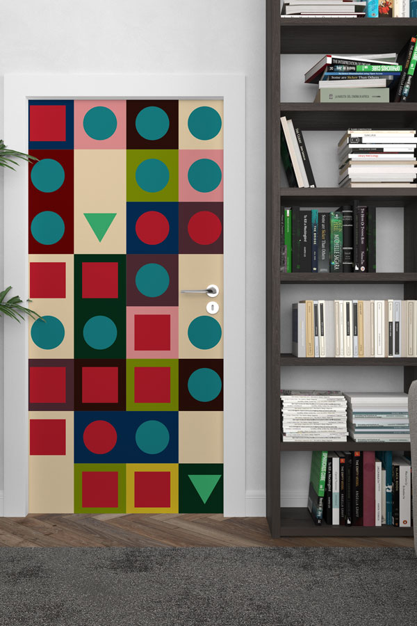 math-class-door-design-8597-02 Geometrik Şekiller Mozaik Kapı Giydirme 8597