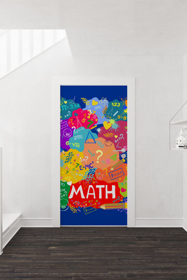 Geometrik Üçgen Desenli Okul Kapı Giydirme 9280