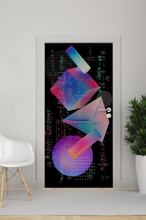Matematik ve Fizik Formülleri Temalı Kapı Giydirme 9293