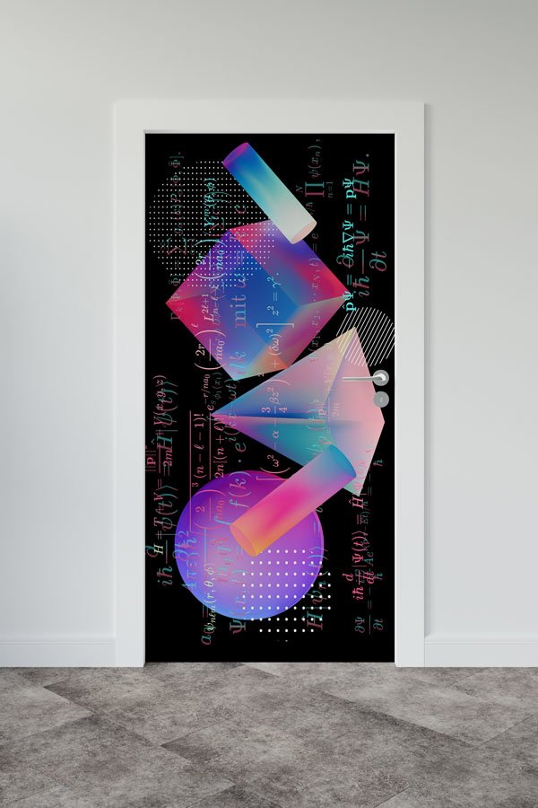 Matematik ve Fizik Formülleri Temalı Kapı Giydirme 9293