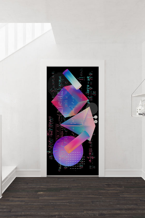 Matematik ve Fizik Formülleri Temalı Kapı Giydirme 9293
