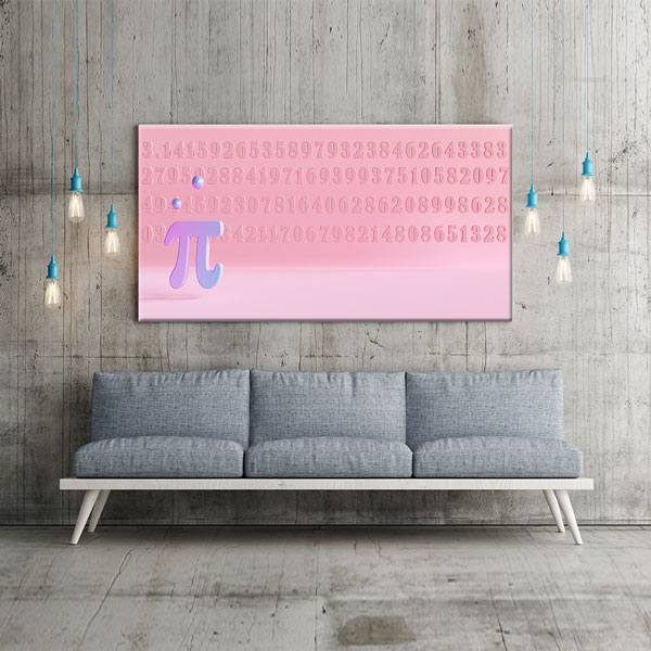 Okul Poster Tablo: Pembe Pi Sayısı ve Basamakları – 10388