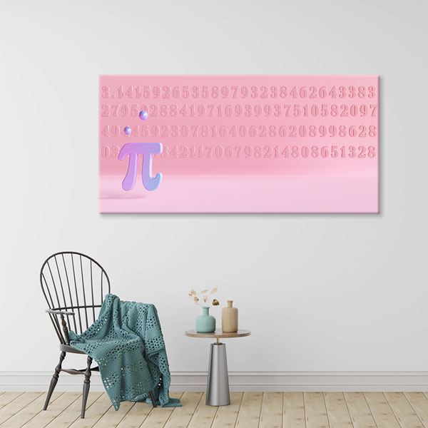 Okul Poster Tablo: Pembe Pi Sayısı ve Basamakları – 10388