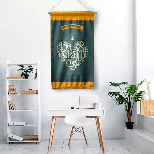 "Sayıları Seviyoruz" Matematik Duvar Flaması 8053