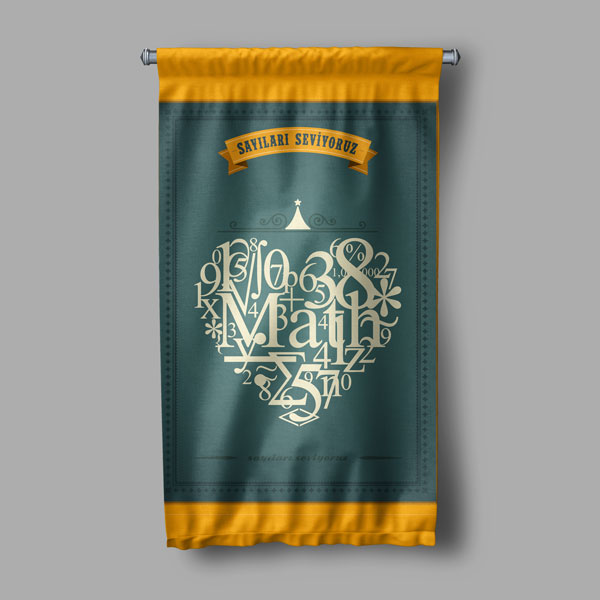 "Sayıları Seviyoruz" Matematik Duvar Flaması 8053