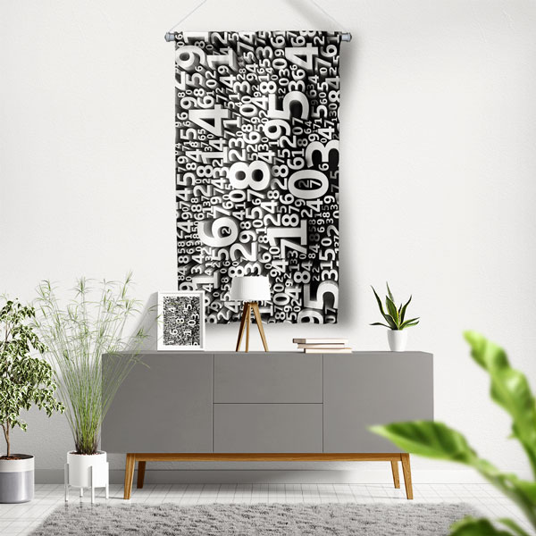 math-class-wall-decor-10270-00 Sayılar Matrisi Duvar Flaması 10270