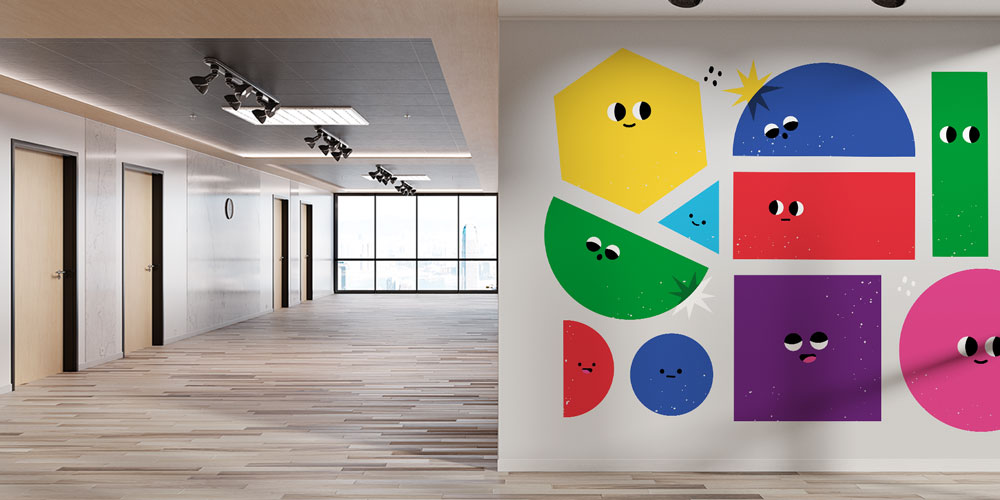 Sevimli Geometrik Şekiller Duvar Kağıdı 10314