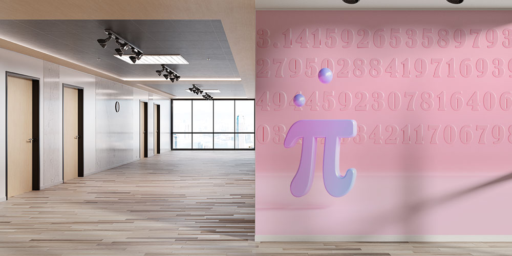 Pi Sayısı ve Rakamlar Desenli Duvar Kağıdı 10317