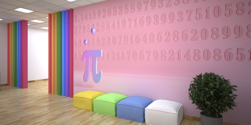 Pi Sayısı ve Rakamlar Desenli Duvar Kağıdı 10317