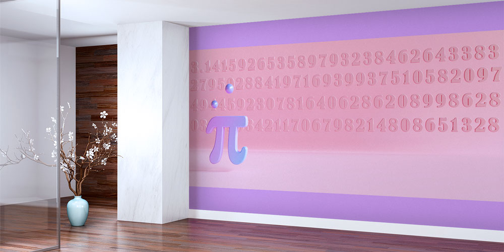 Pi Sayısı ve Rakamlar Desenli Duvar Kağıdı 10317