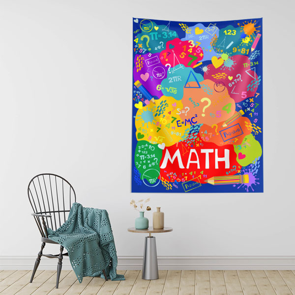 Renkli ve Eğlenceli Matematik Temalı Duvar Örtüsü 10344