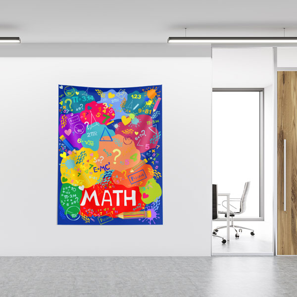 Renkli ve Eğlenceli Matematik Temalı Duvar Örtüsü 10344