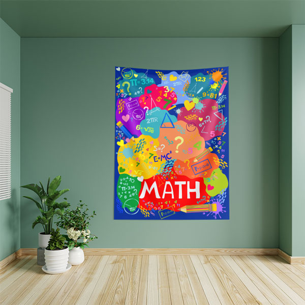 Renkli ve Eğlenceli Matematik Temalı Duvar Örtüsü 10344