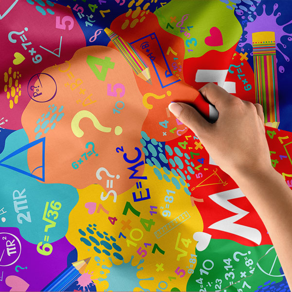 Renkli ve Eğlenceli Matematik Temalı Duvar Örtüsü 10344