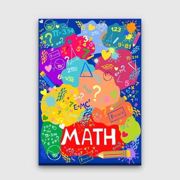 math-class-wall-decor-10394-00 Okul Poster Tablo: Renkli ve Eğlenceli Matematik Evreni – 10394