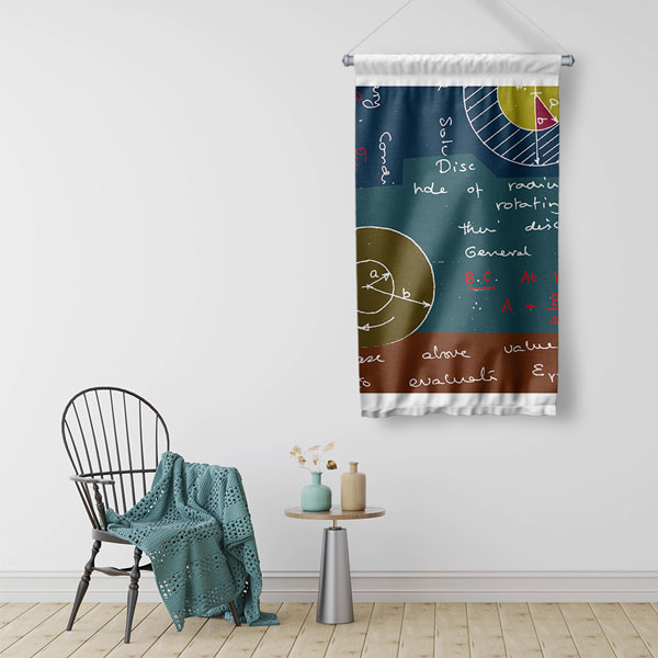 math-class-wall-decor-8046-01 Matematik Formülleri Duvar Flaması 8046