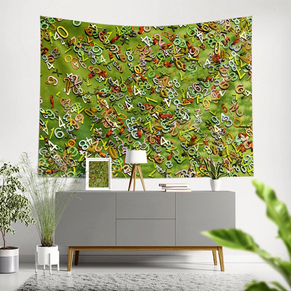 3D Yüzen Sayılar Desenli Duvar Örtüsü 8233