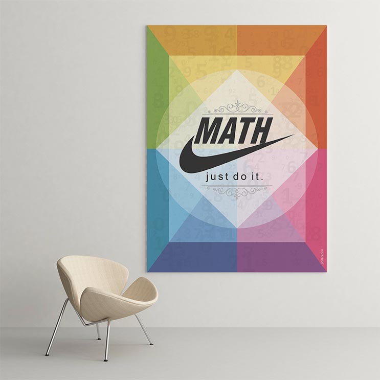 Okul Poster Tablo: Matematik Motivasyon "Just Do It" – B-307