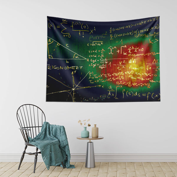 Matematik Formülleri Desenli Duvar Örtüsü 8232