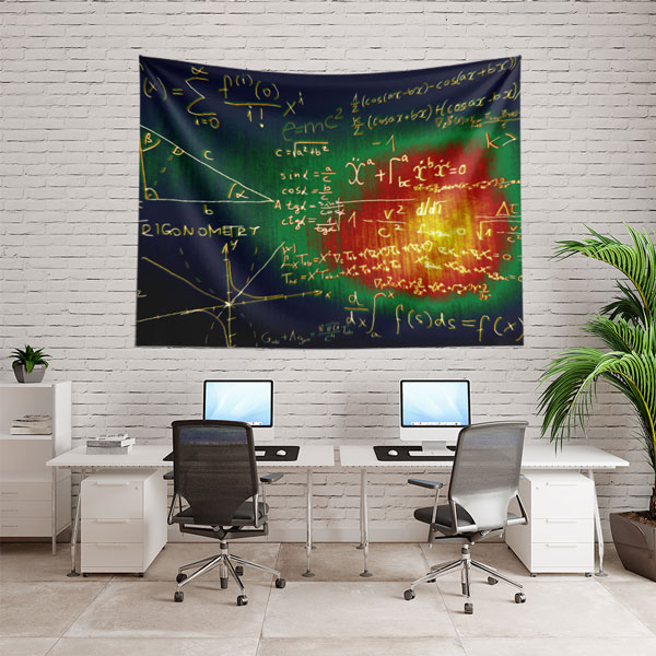 Matematik Formülleri Desenli Duvar Örtüsü 8232