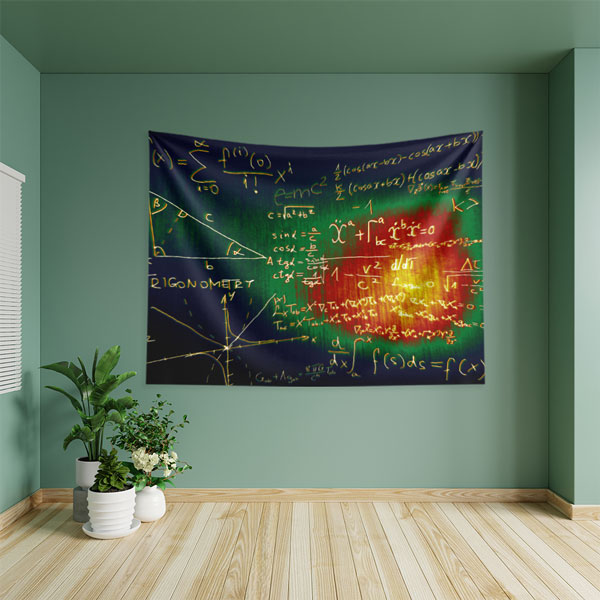 Matematik Formülleri Desenli Duvar Örtüsü 8232