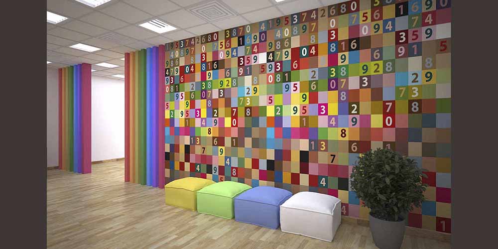Piksel Desenli Renkli Sayılar Duvar Kağıdı 1089