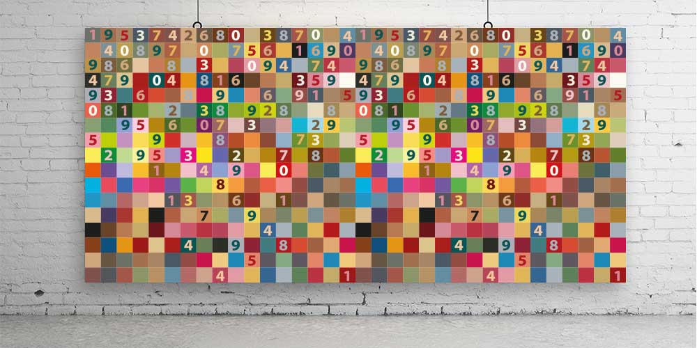Piksel Desenli Renkli Sayılar Duvar Kağıdı 1089