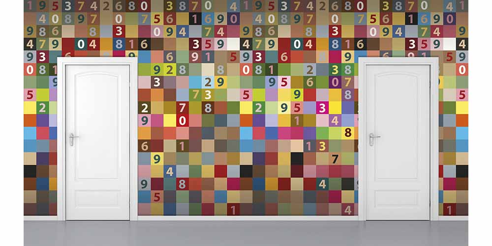 Piksel Desenli Renkli Sayılar Duvar Kağıdı 1089