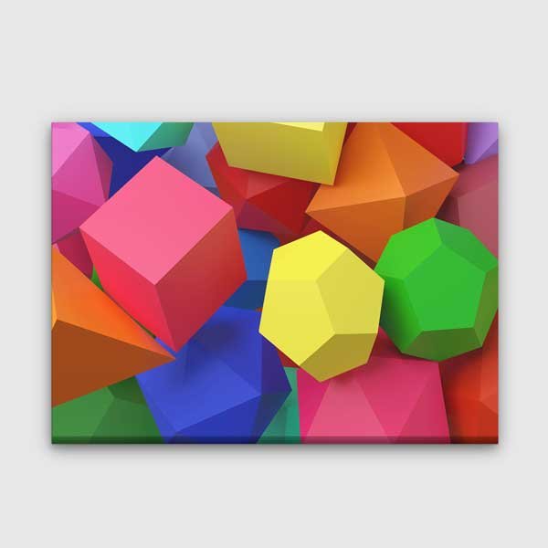 math-classroom-decor-10371-00 Okul Poster Tablo: Renkli Geometrik Katı Cisimler – 10371