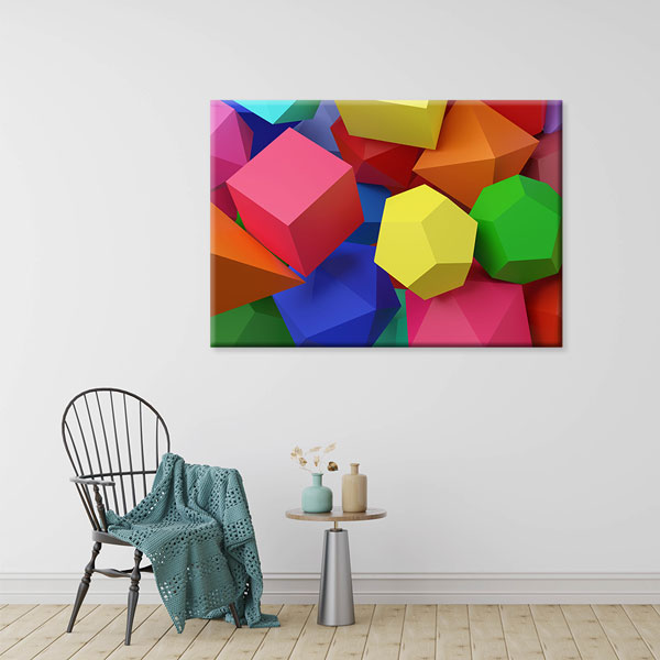 Okul Poster Tablo: Renkli Geometrik Katı Cisimler – 10371