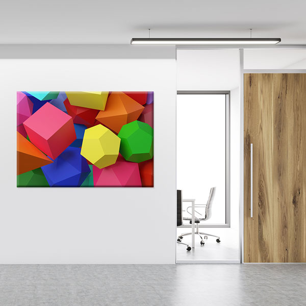 Okul Poster Tablo: Renkli Geometrik Katı Cisimler – 10371