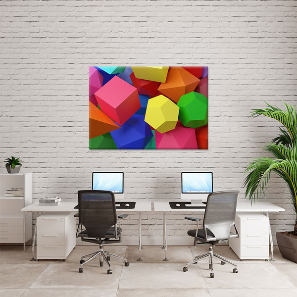 Okul Poster Tablo: Renkli Geometrik Katı Cisimler – 10371