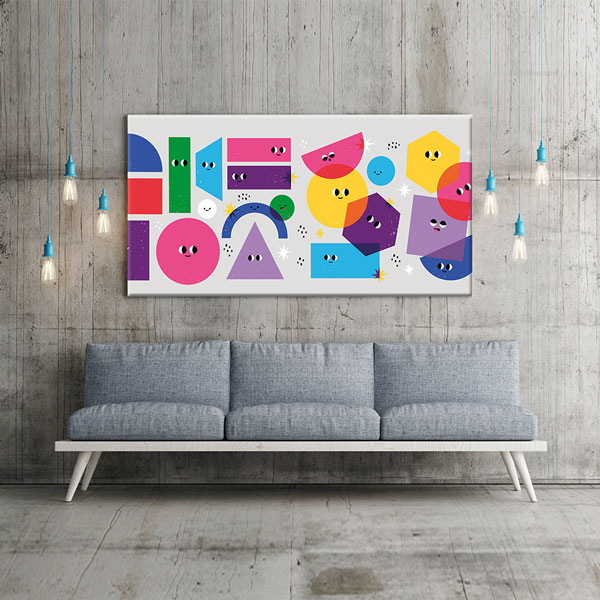 math-classroom-decor-10386-01 Okul Poster Tablo: Gülen Yüzlü Renkli Geometrik Şekiller – 10386