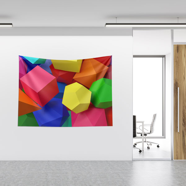 Renkli 3D Geometrik Şekiller Duvar Örtüsü 10343