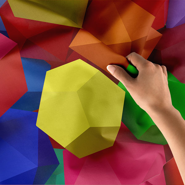 Renkli 3D Geometrik Şekiller Duvar Örtüsü 10343