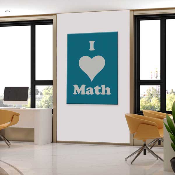 Okul Poster Tablo: I Love Math Minimalist Tasarım – B-311
