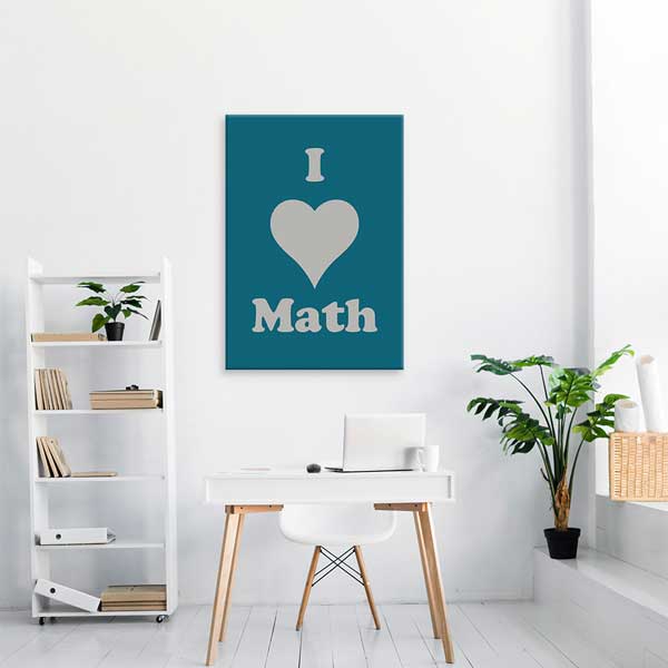 Okul Poster Tablo: I Love Math Minimalist Tasarım – B-311