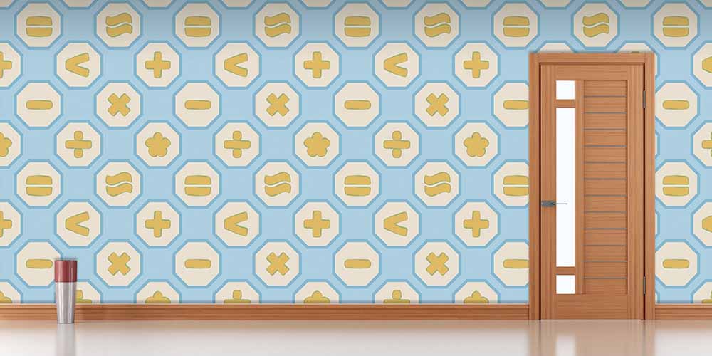 Matematik İşlemleri Desenli Duvar Kağıdı 1090