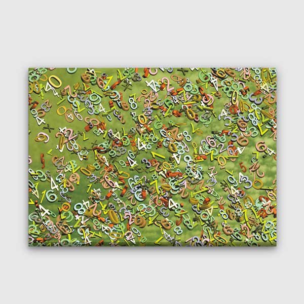 math-classroom-wall-design-b-323-00 Okul Poster Tablo: Renkli Uçan Sayılar Soyut Matematik – B-323