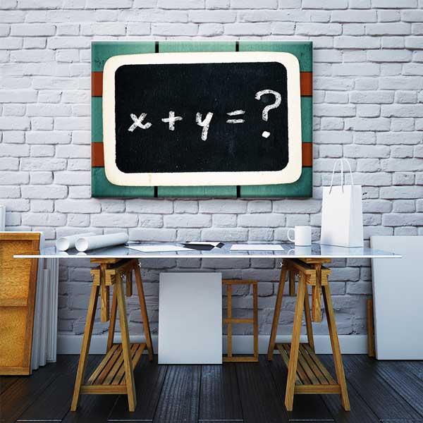 math-wall-decor-posters-b-321-01 Okul Poster Tablo: Basit Cebir Denklemi Kara Tahta – B-321