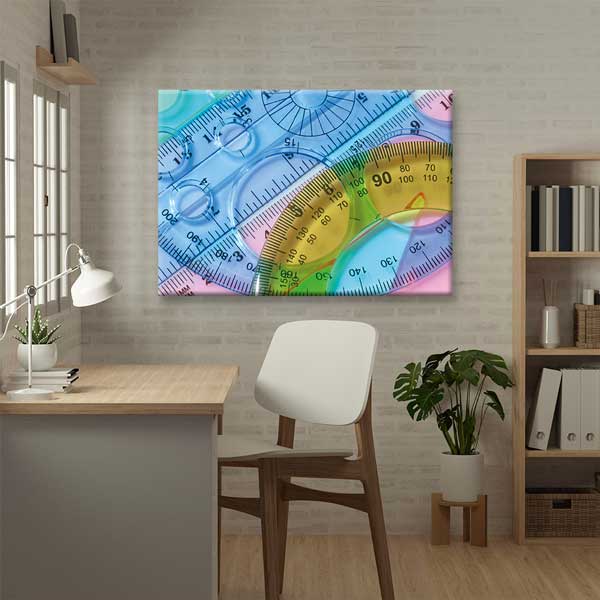 Okul Poster Tablo: Renkli Geometrik Cetveller ve İletkiler – B-318