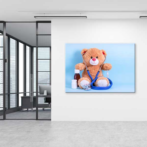 Ayıcık Doktor Temalı Çocuk Hastane Duvar Tablosu – 12684